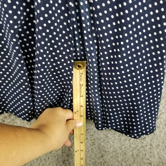 Lulus Dress Womens Medium Blue Polkadot Sleeveless Back Zip Retro Rockabilly - Picture 4 of 12